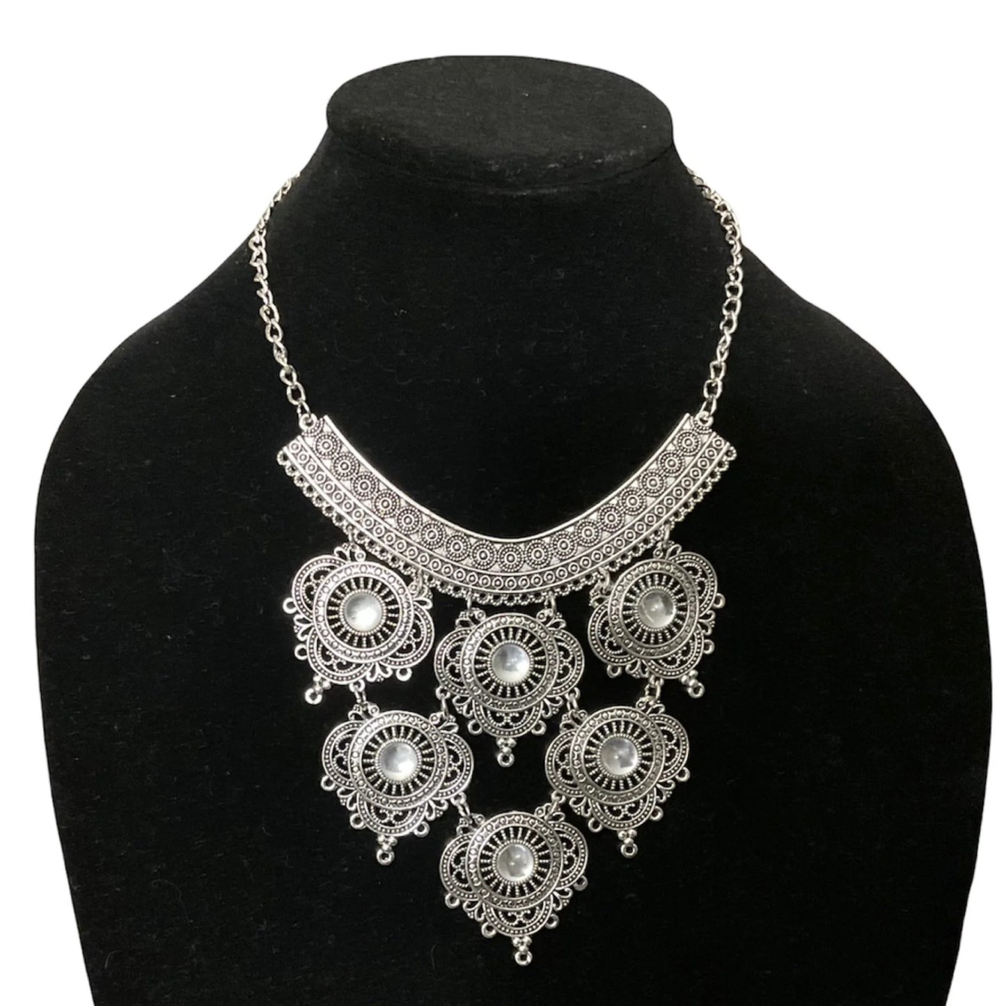 Silver Metal Necklace | Chunky Silver Chain Necklace | Modern Layering Jewelry