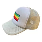 Ethiopian flag baseball cup gray and white
