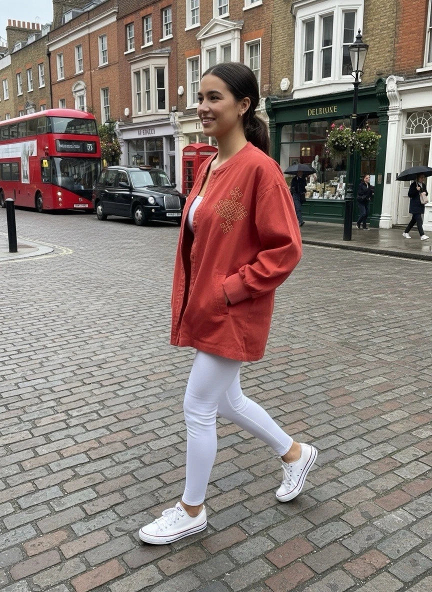 Italian Cotton Jacket With Ethiopian Cross Design