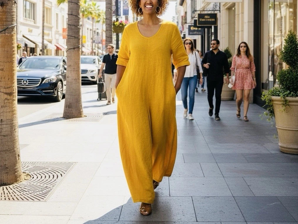 Made In Italy Linen Jumpsuit