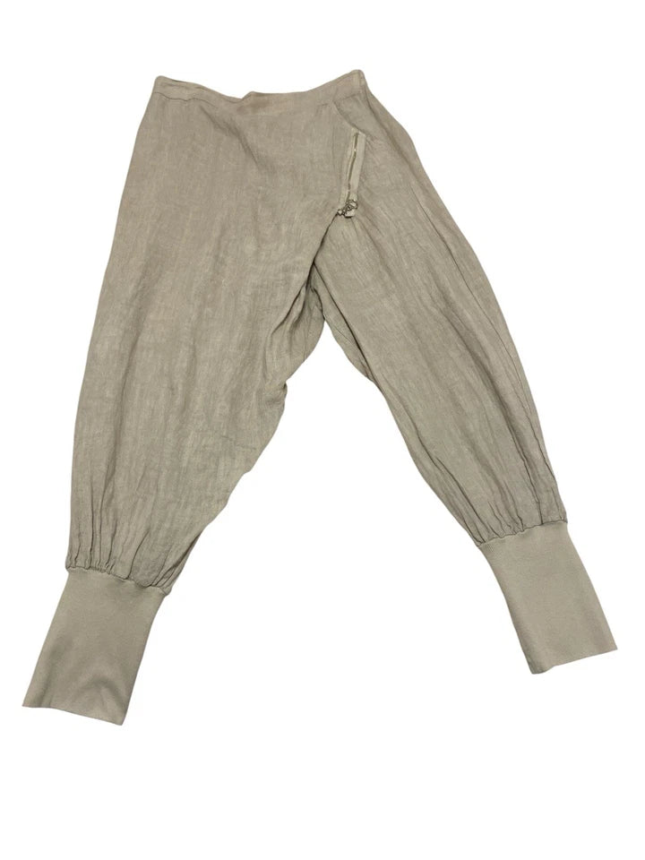 Italian Linen Casual Pants – Light Gray Drawstring