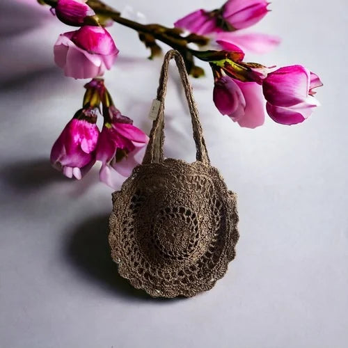 Women's Handwoven Straw Round  Summer Beach Tote Large bag