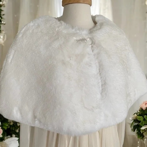 Women’s Embellished Faux Fur Capelet Wrap