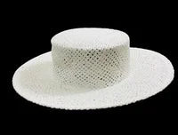 White Straw Sun Hat with Bow | HaT Classic Summer Hat | One Size Beach & Garden Hat