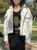 Women's Winter Jacket | Ivory Puffer Coat | Medium Size Insulated Winter Coat