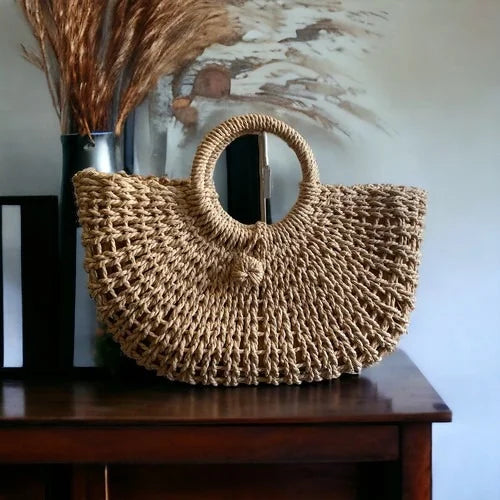 Summer Beach bag,Handmade Large Straw Tote Bag Womens Handbag