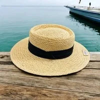 Straw Sun Hat with Bow | Beige One Size Hat | Beach & Garden Summer Hat
