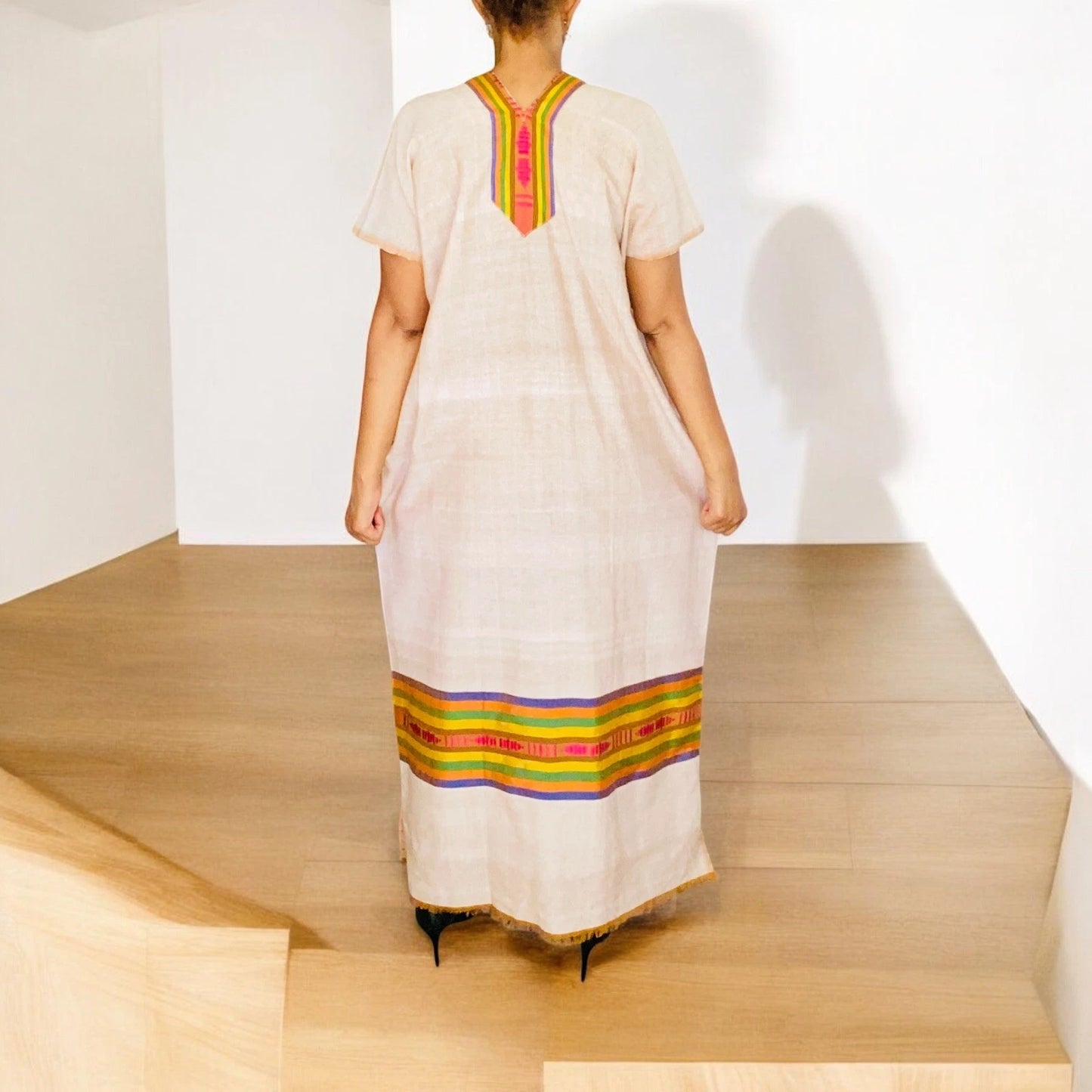 Traditional Ethiopian Dress – Gold Tibeb Habesha Kemis