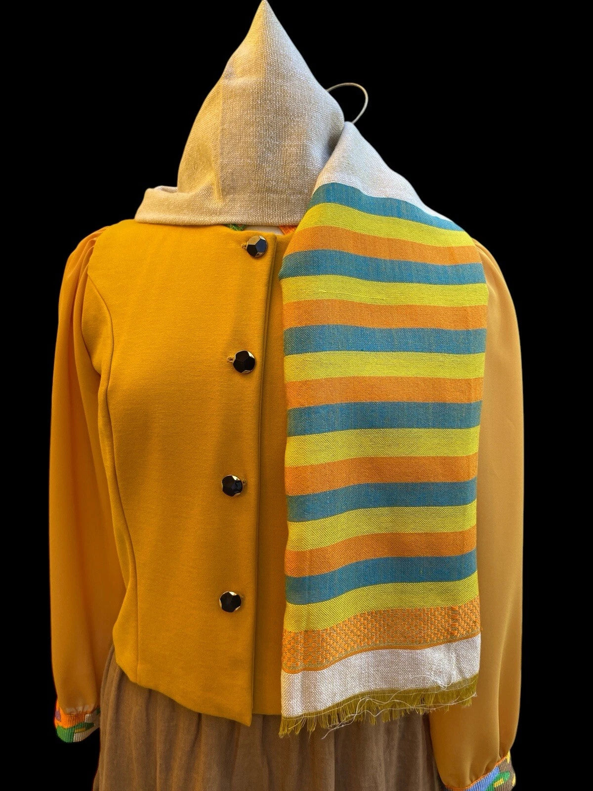 Premium Ethiopian Handwoven Cotton Scarf – Multicolor Tibeb Design