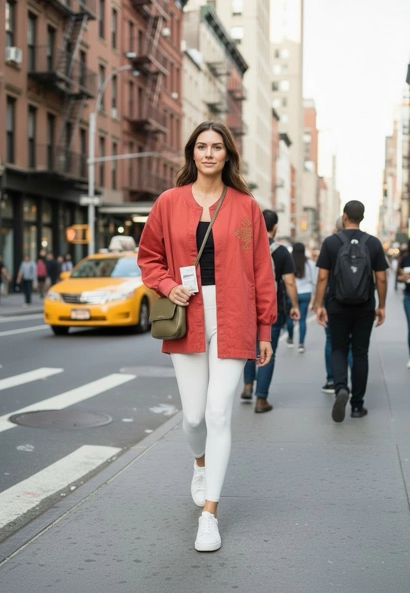 Italian Cotton Jacket With Ethiopian Cross Design