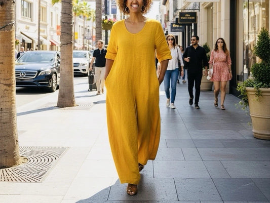 Made In Italy Linen Jumpsuit