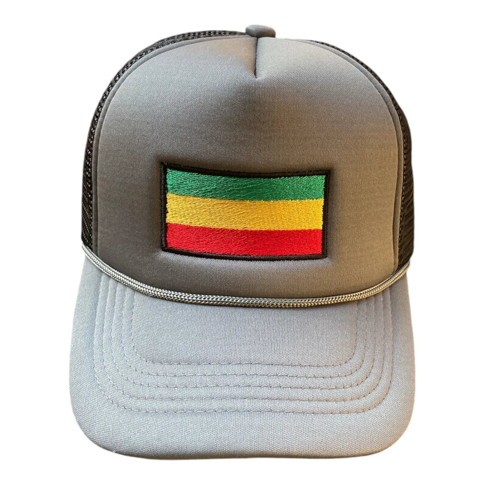 Ethiopian Flag Baseball Cap Gray and black