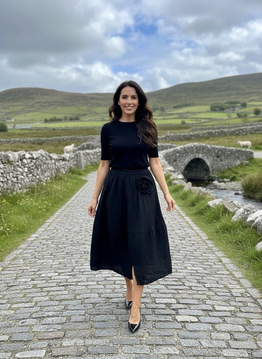 Italian Linen Skirt. 100% Linen. Made in Italy.