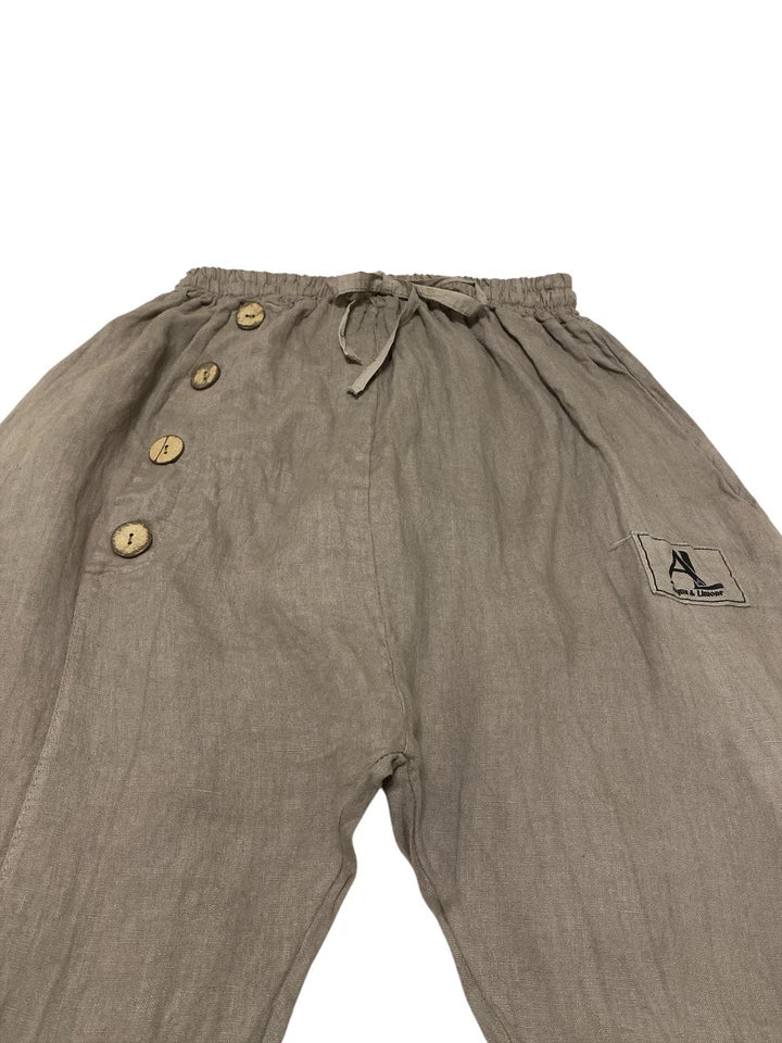 Women's Italian Linen Relaxed Fit Pants – Natural Beige