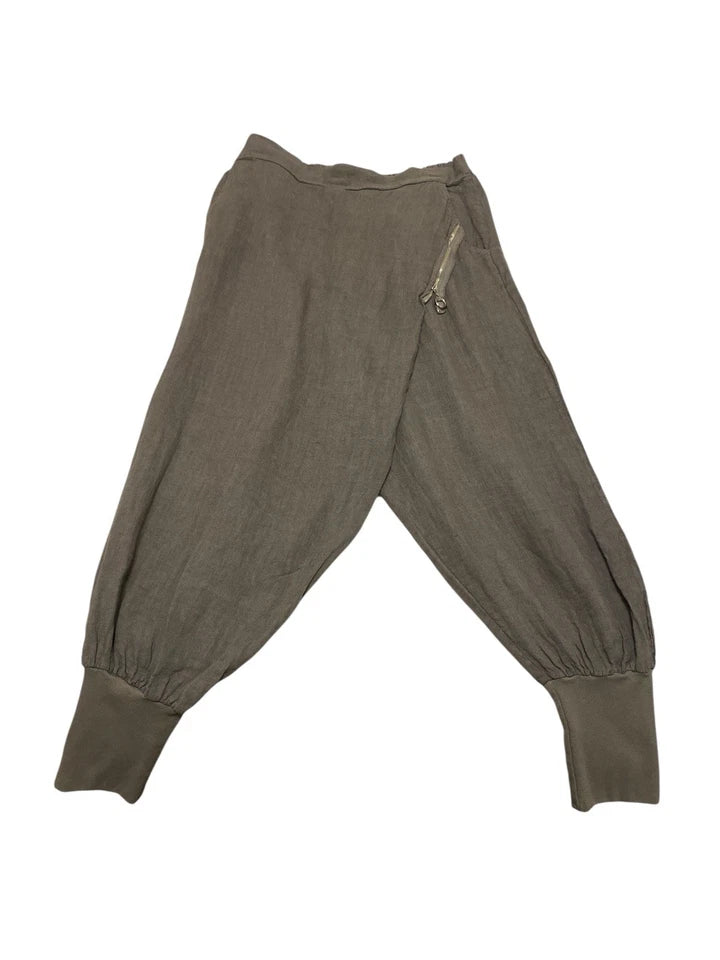 Women's Premium Italian Linen Tapered Pants – Charcoal Gray