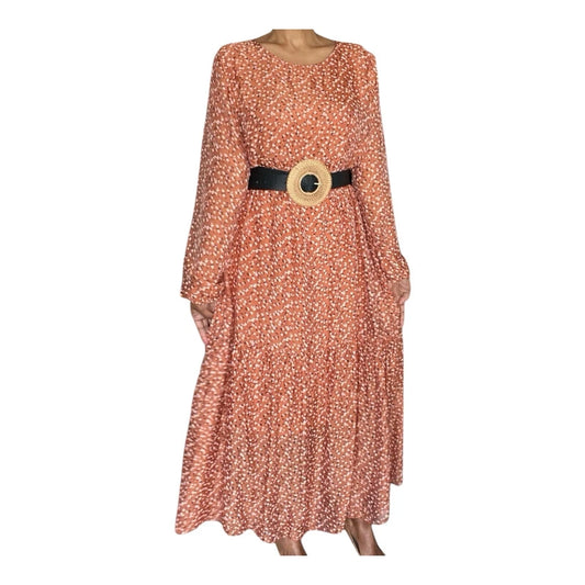 Made in Italy Long Sleeve Maxi Dress – Camel Brown