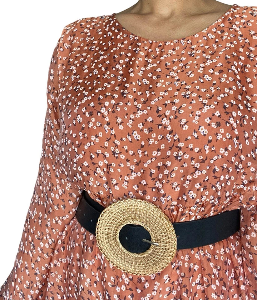 Made in Italy Long Sleeve Maxi Dress – Camel Brown