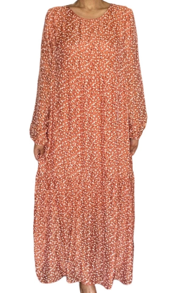 Made in Italy Long Sleeve Maxi Dress – Camel Brown