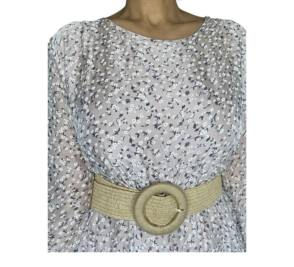 Women's Made in Italy Long Sleeve Maxi Dress – Blush Pink