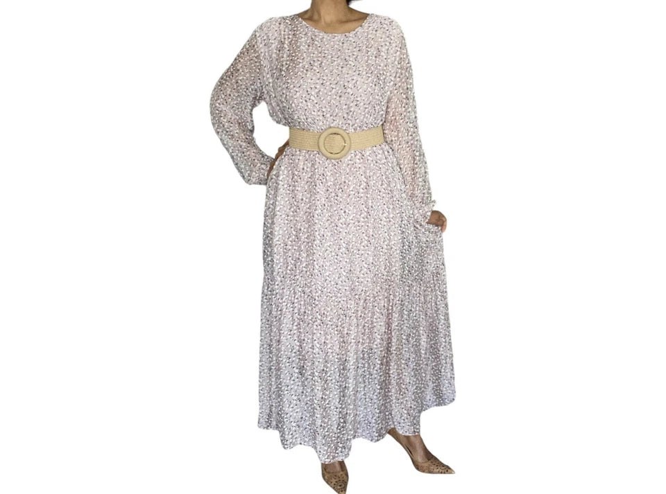 Women's Made in Italy Long Sleeve Maxi Dress – Blush Pink
