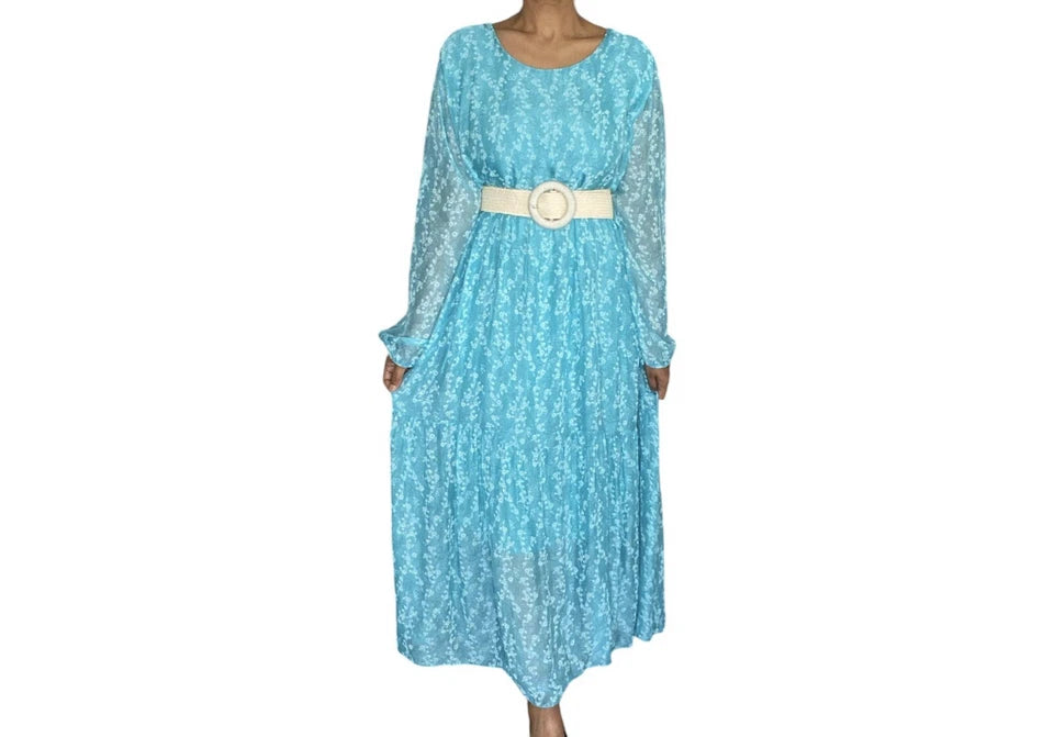 Made in Italy Flowing Maxi Dress – Sky Blue