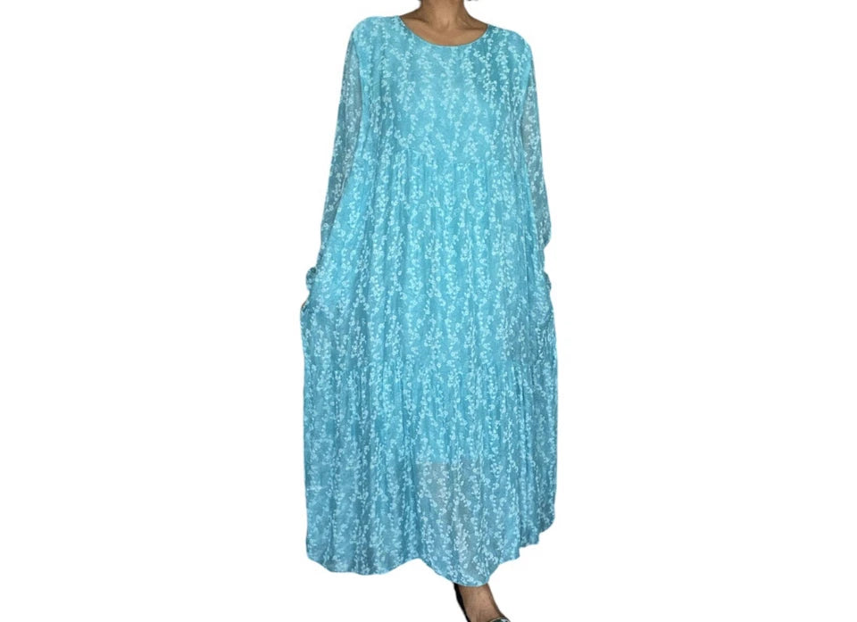 Made in Italy Flowing Maxi Dress – Sky Blue